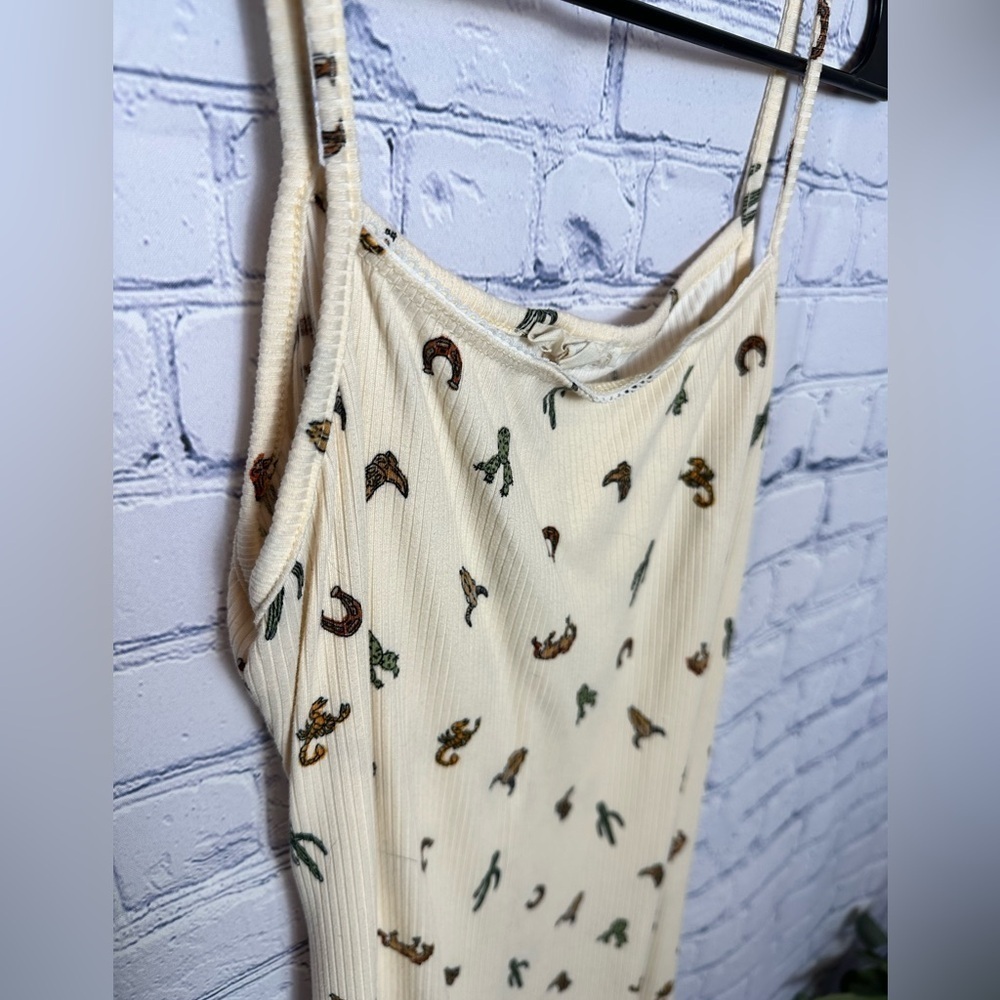 “See You Monday” cowboy print ribbed midi dress - Picture 2 of 5